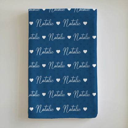 Personalisierte Kuscheldecke Mit Namen Kinderdecke Capriblau