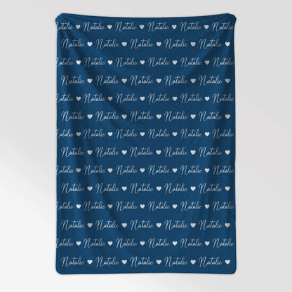 Personalisierte Kuscheldecke Mit Namen Kinderdecke Capriblau