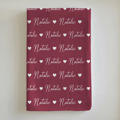 Kinderdecke Personalisiert Kuscheldecke Mit Namen Rotviolett