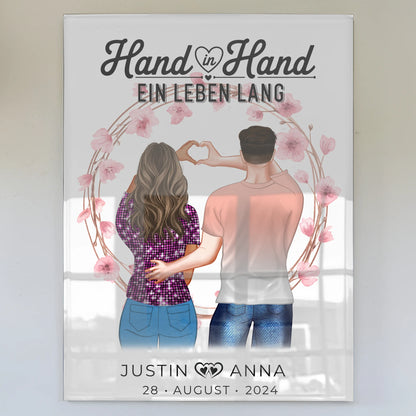 Personalisiertes Acrylglas Bild Paare Hand In Hand Ein Leben Lang