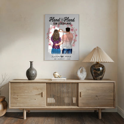 Personalisiertes Acrylglas Bild Paare Hand In Hand Ein Leben Lang