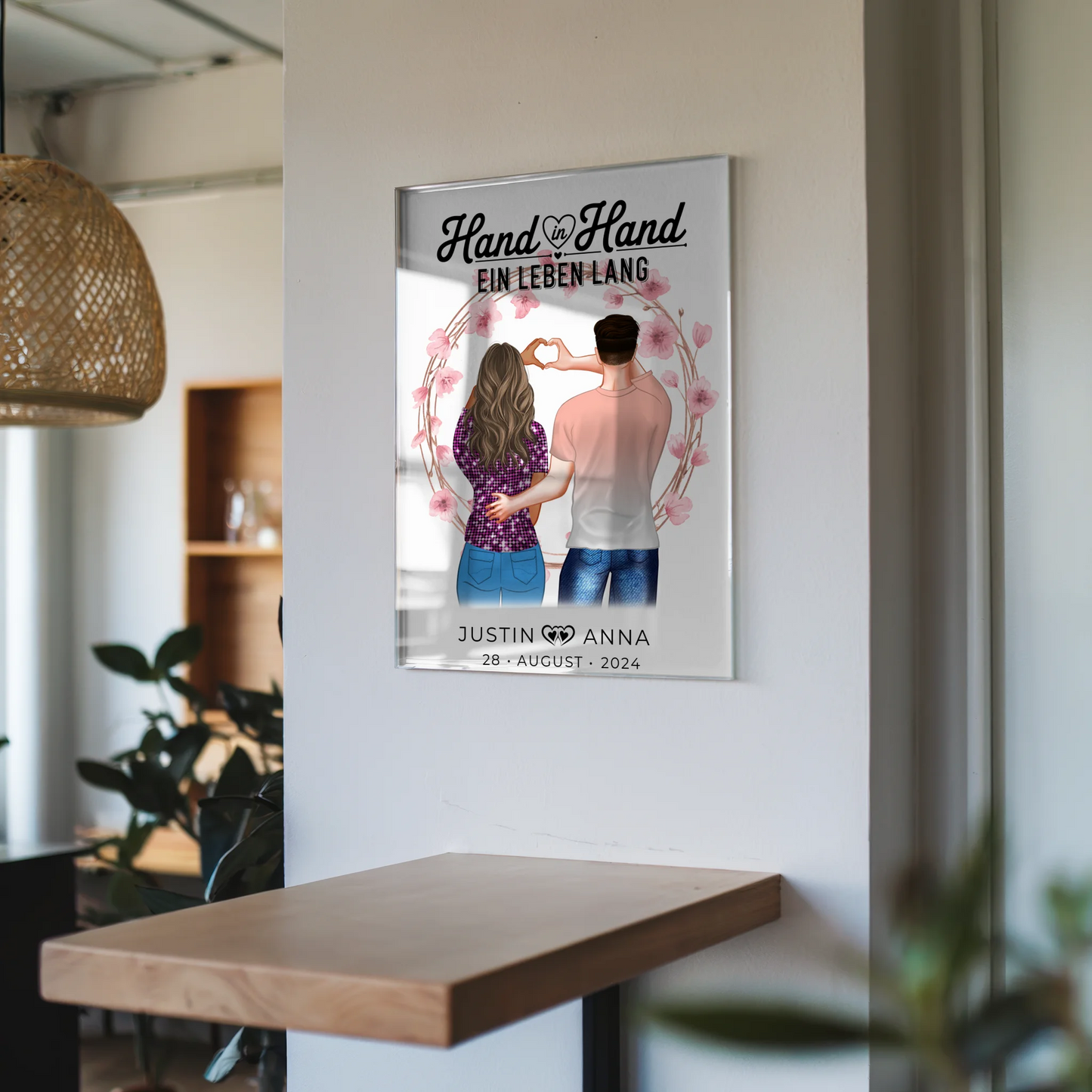 Personalisiertes Acrylglas Bild Paare Hand In Hand Ein Leben Lang