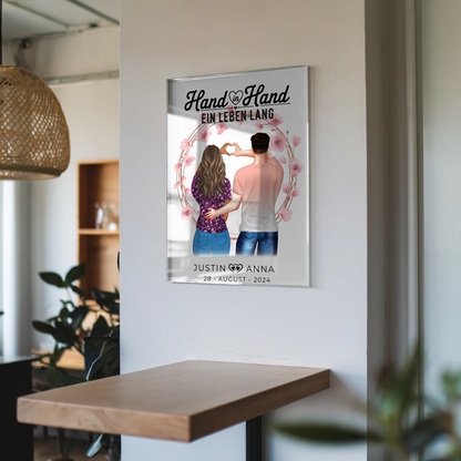 Personalisiertes Acrylglas Bild Paare Hand In Hand Ein Leben Lang