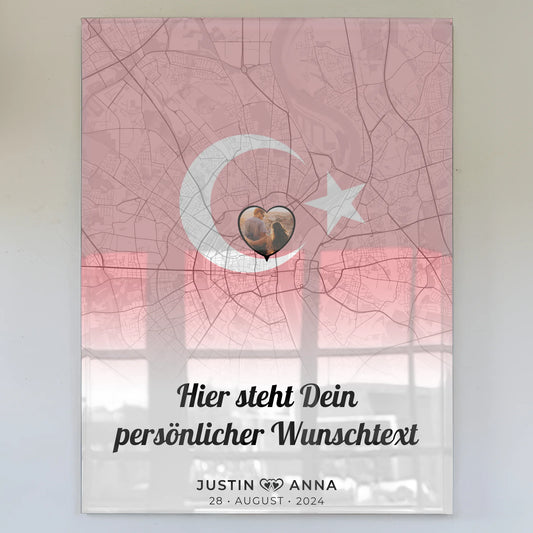 Personalisiertes Acrylglas Bild für Paare Stadtkarte Türkei
