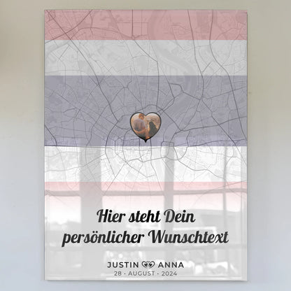Personalisiertes Acrylglas Bild Paare Stadtkarte Foto Thailand Wunschtext