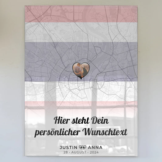 Personalisiertes Acrylglas Bild Paare Stadtkarte Foto Thailand Wunschtext