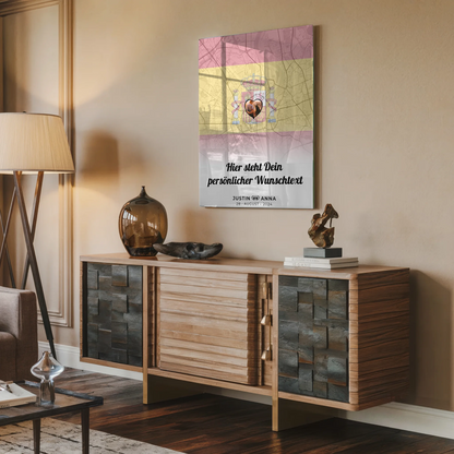 Personalisiertes Acrylglas Bild Stadtkarte Spanien für Paare