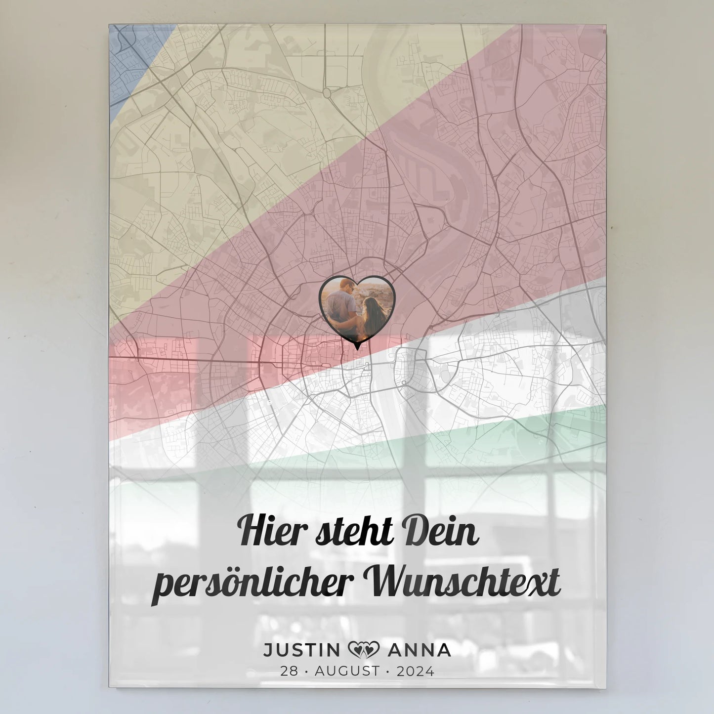 Personalisiertes Acrylglas Bild Paare Stadtkarte Seychellen Wunschtext