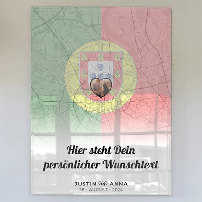 Personalisiertes Acrylglas Bild für Paare Stadtkarte Portugal