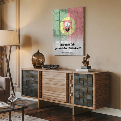 Personalisiertes Acrylglas Bild für Paare Stadtkarte Portugal