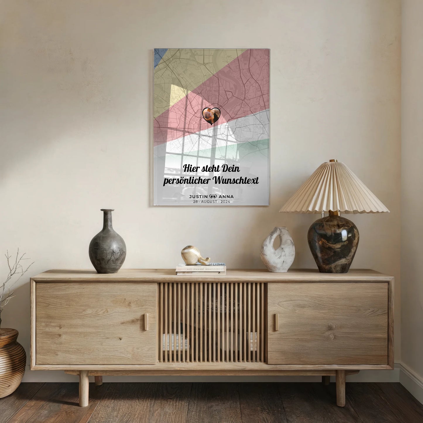 Personalisiertes Acrylglas Bild Paare Stadtkarte Seychellen Wunschtext