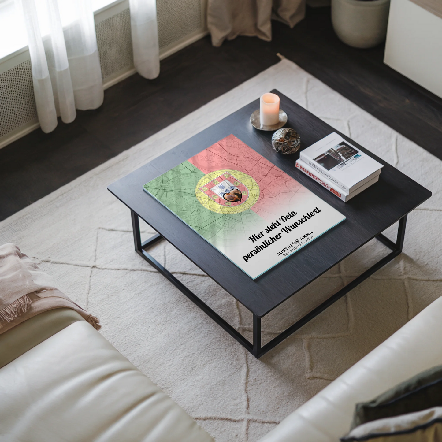 Personalisiertes Acrylglas Bild für Paare Stadtkarte Portugal