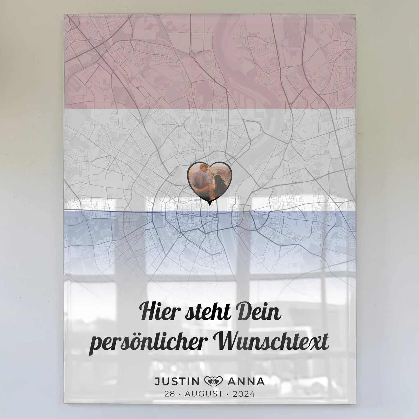 Personalisiertes Acrylglas Bild Paare Stadtkarte Niederlande Foto