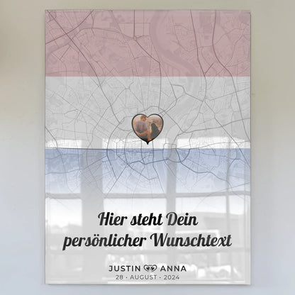 Personalisiertes Acrylglas Bild Paare Stadtkarte Niederlande Foto