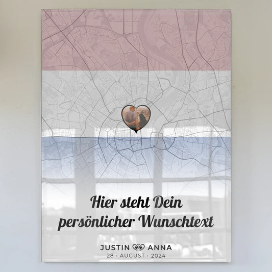 Personalisiertes Acrylglas Bild Paare Stadtkarte Niederlande Foto