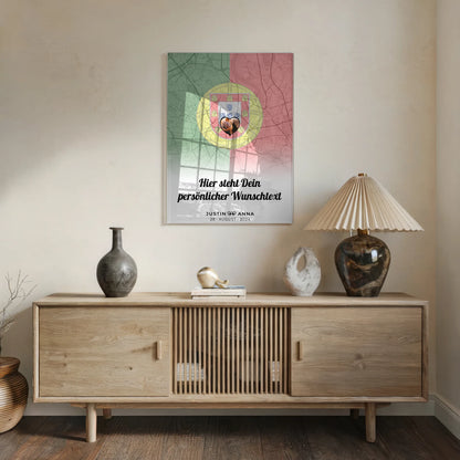 Personalisiertes Acrylglas Bild für Paare Stadtkarte Portugal