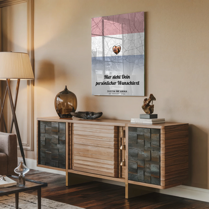 Personalisiertes Acrylglas Bild Paare Stadtkarte Niederlande Foto