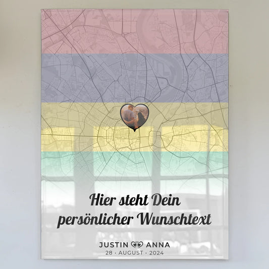 Personalisiertes Acrylglas Bild Paare Stadtkarte Mauritius Foto