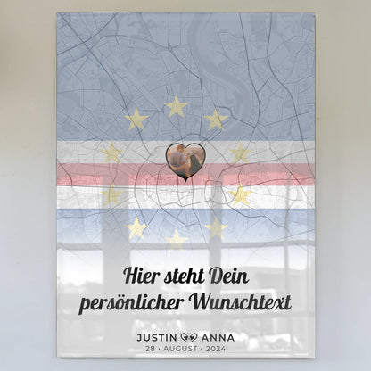 Personalisiertes Acrylglas Bild für Paare Stadtkarte Kapverden