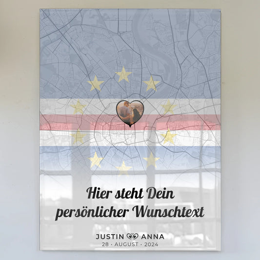 Personalisiertes Acrylglas Bild für Paare Stadtkarte Kapverden