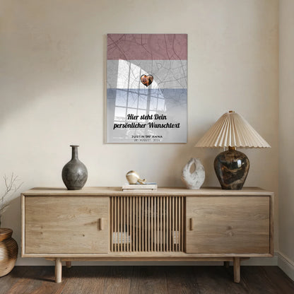 Personalisiertes Acrylglas Bild Paare Stadtkarte Niederlande Foto