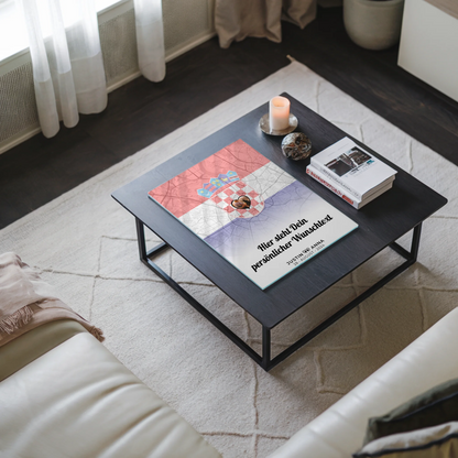 Personalisiertes Acrylglas Bild für Paare mit Stadtkarte Kroatien Foto