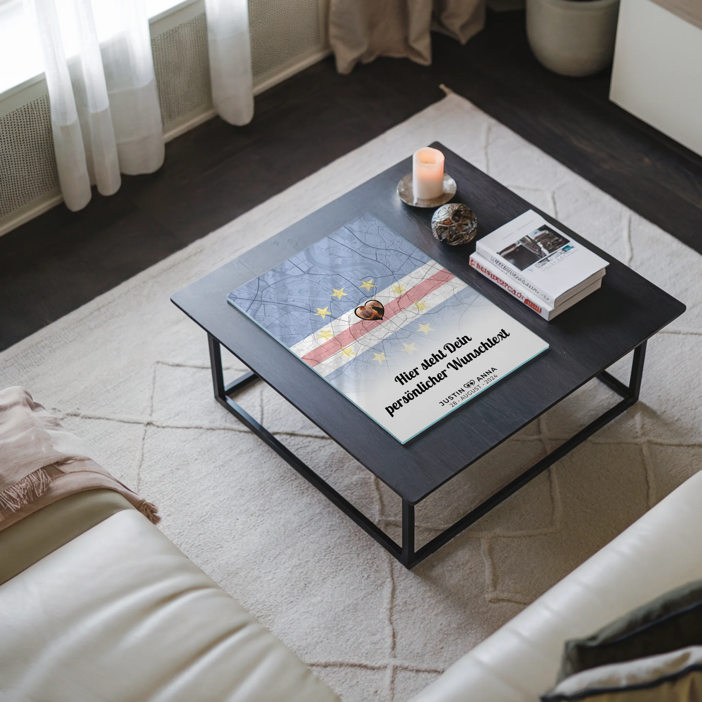 Personalisiertes Acrylglas Bild für Paare Stadtkarte Kapverden