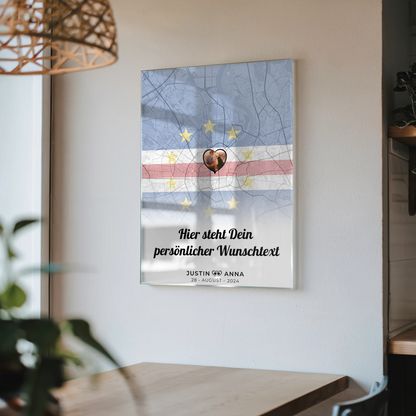 Personalisiertes Acrylglas Bild für Paare Stadtkarte Kapverden