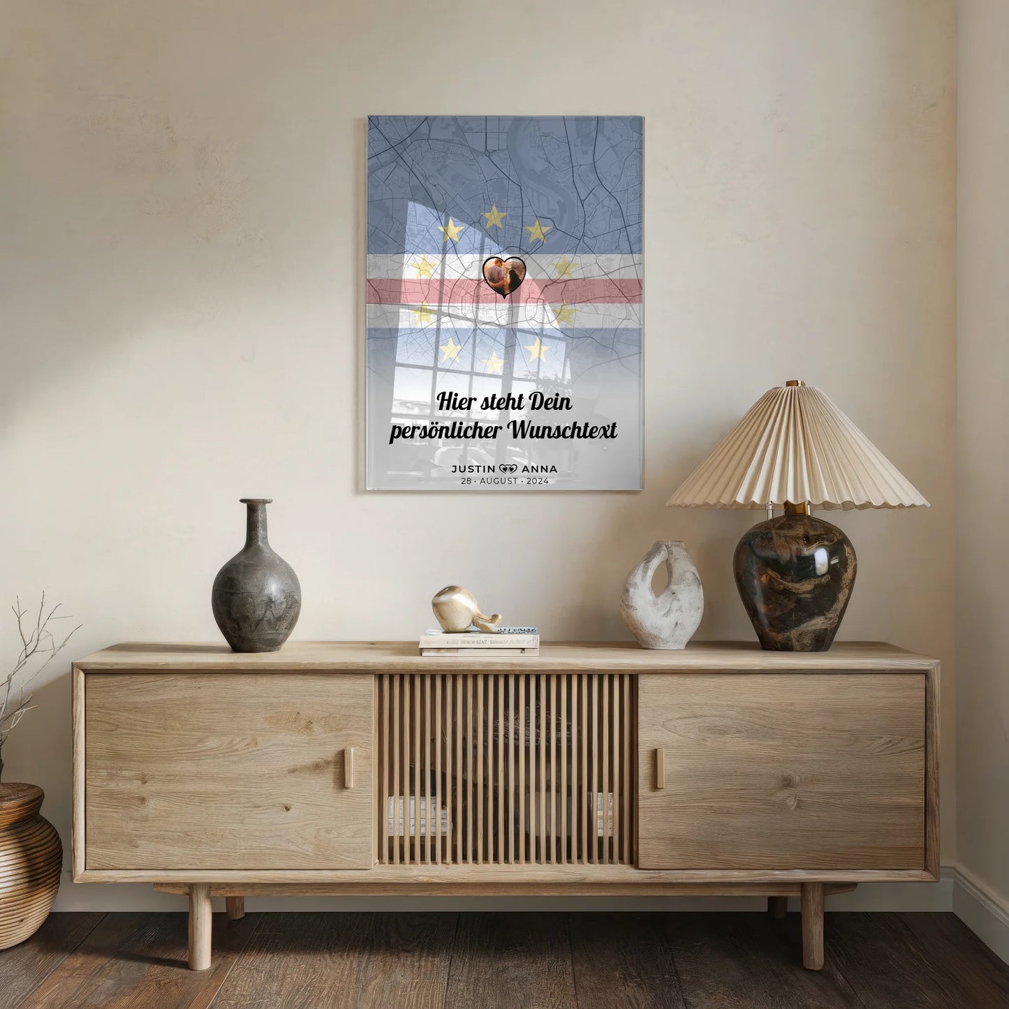 Personalisiertes Acrylglas Bild für Paare Stadtkarte Kapverden