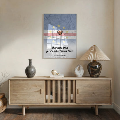 Personalisiertes Acrylglas Bild für Paare Stadtkarte Kapverden