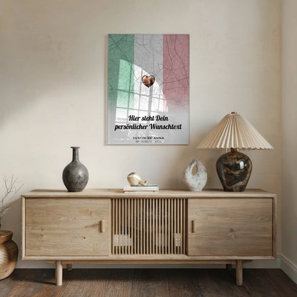 Personalisiertes Acrylglas Bild Stadtkarte Paare Italien Foto