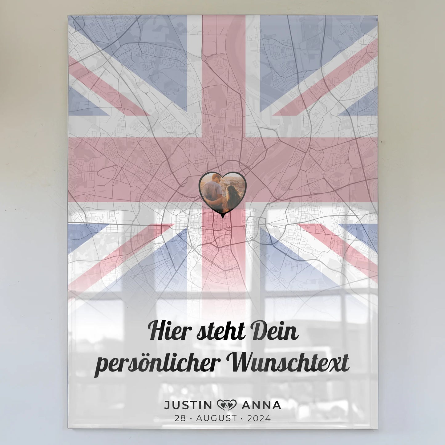 Personalisiertes Acrylglas Bild Paare Stadtkarte England Foto