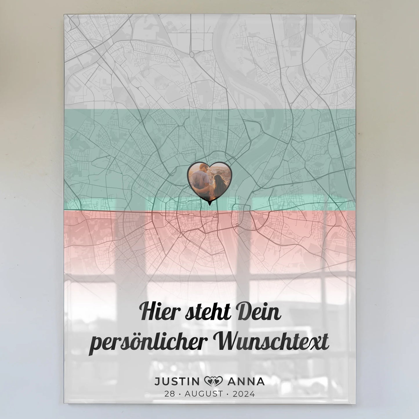 Personalisiertes Acrylglas Bild Paare Stadtkarte Bulgarien Foto