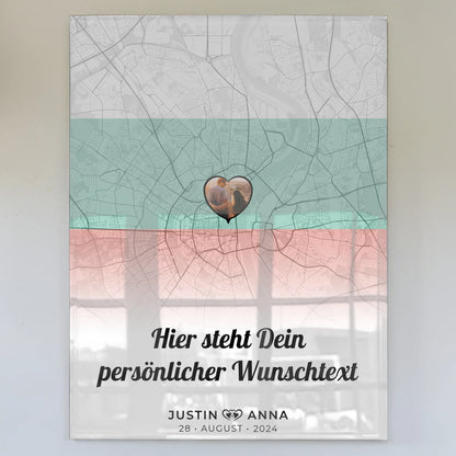 Personalisiertes Acrylglas Bild Paare Stadtkarte Bulgarien Foto
