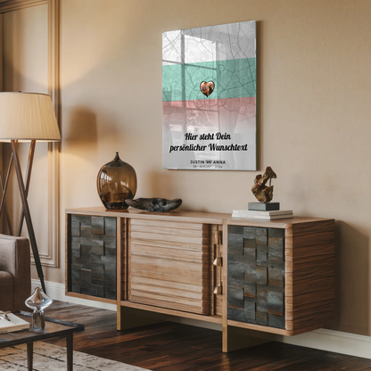 Personalisiertes Acrylglas Bild Paare Stadtkarte Bulgarien Foto