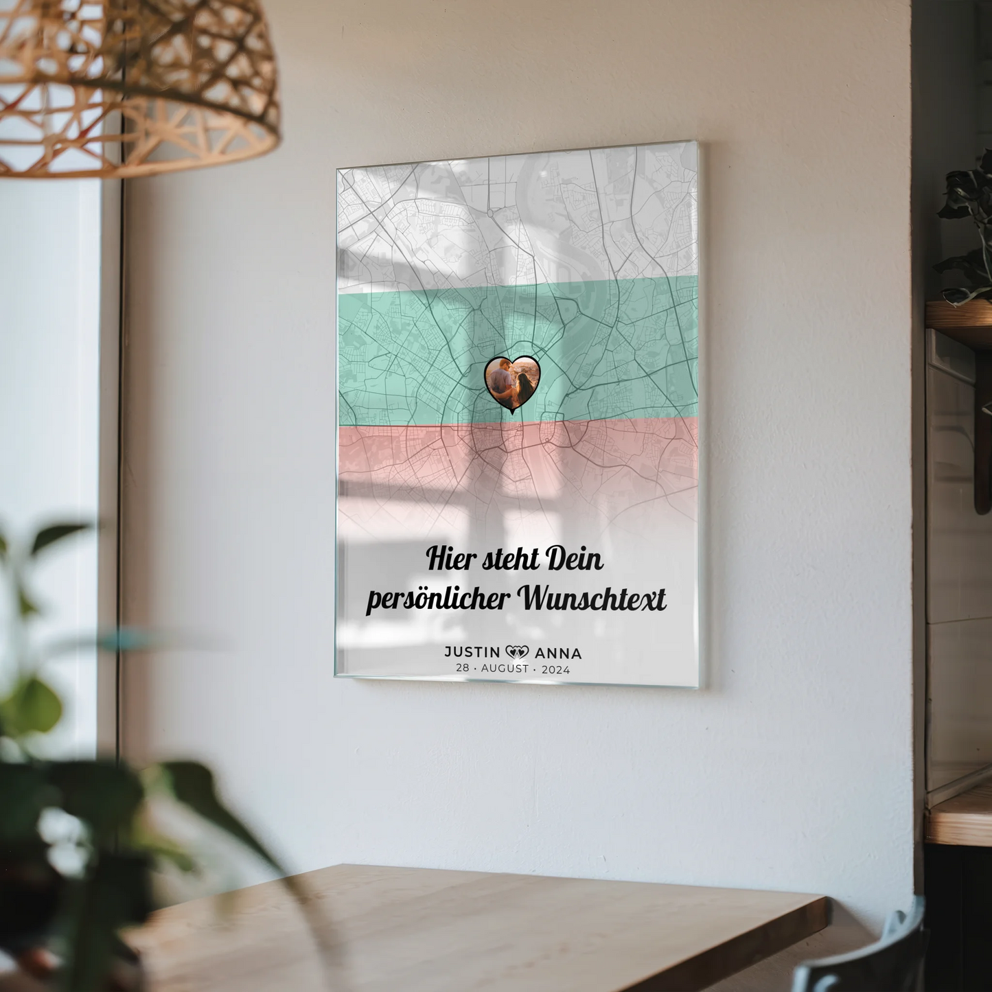 Personalisiertes Acrylglas Bild Paare Stadtkarte Bulgarien Foto