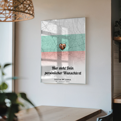Personalisiertes Acrylglas Bild Paare Stadtkarte Bulgarien Foto