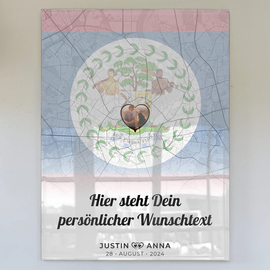 Acrylglas Bild Personalisiert für Paare Stadtkarte Foto Belize