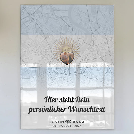 Personalisiertes Acrylglas Bilder für Paare Stadtkarte Foto Argentinien