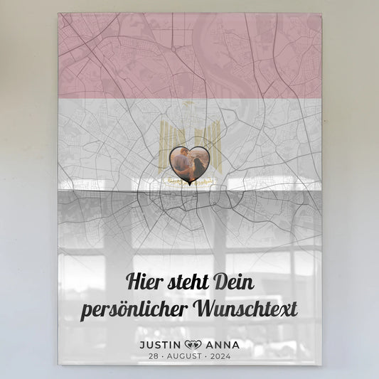 Personalisiertes Acrylglas Bild Paare Stadtkarte Foto Ägypten