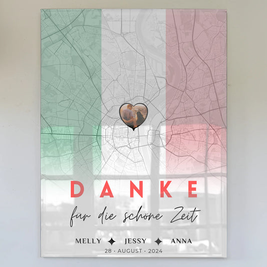 Personalisiertes Acrylglas Bild für Freundinnen Stadtkarte Italien