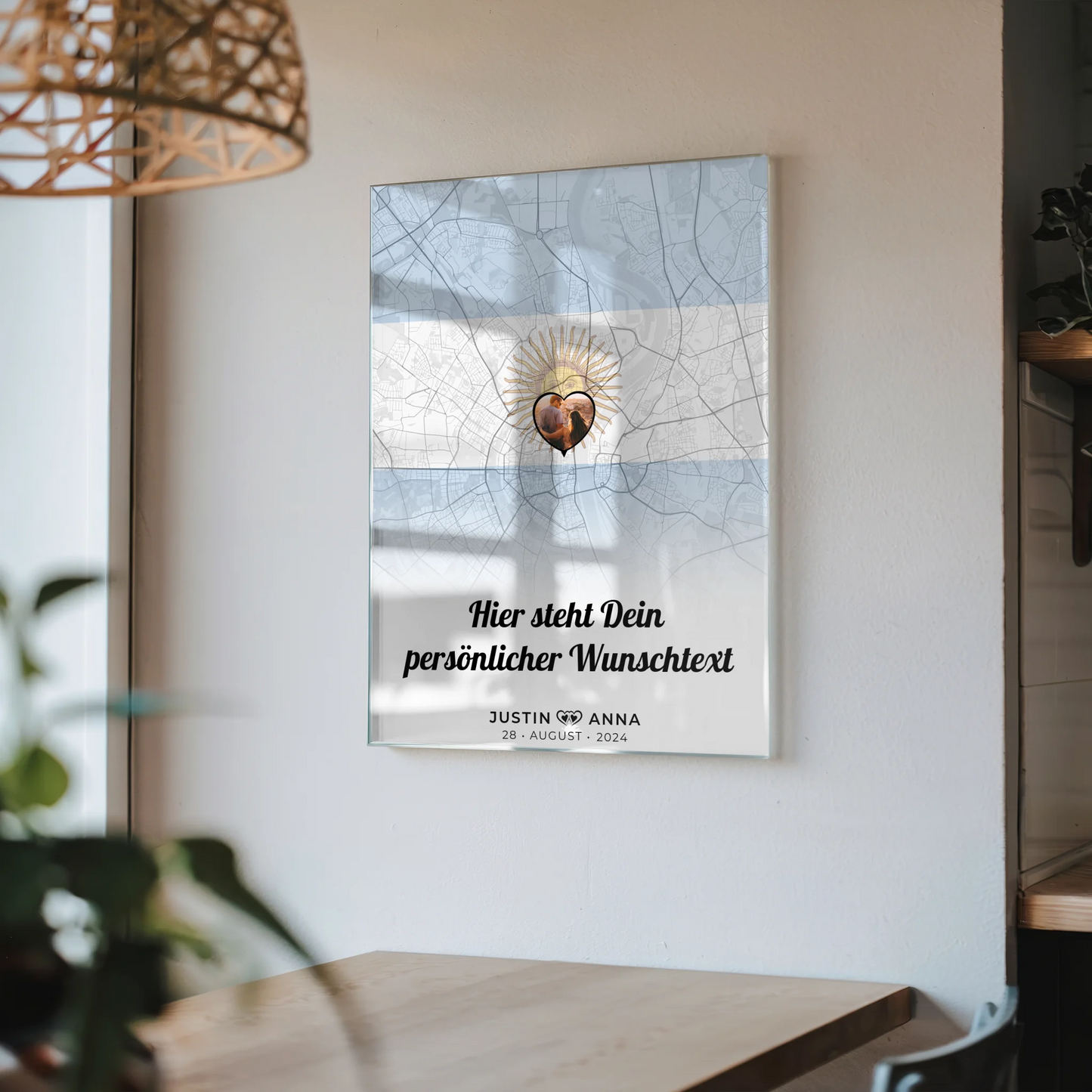 Personalisiertes Acrylglas Bilder für Paare Stadtkarte Foto Argentinien