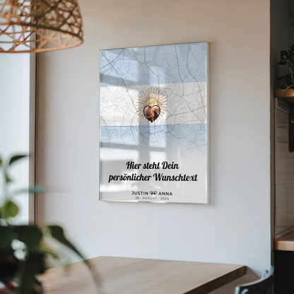 Personalisiertes Acrylglas Bilder für Paare Stadtkarte Foto Argentinien