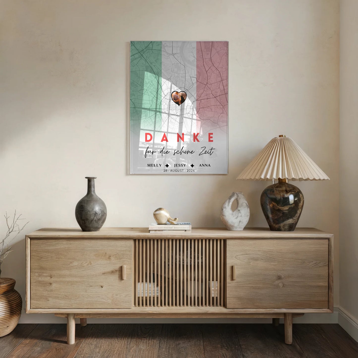 Personalisiertes Acrylglas Bild für Freundinnen Stadtkarte Italien