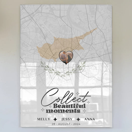 Personalisiertes Acrylglas Bild Freundinnen Zypern Stadtkarte