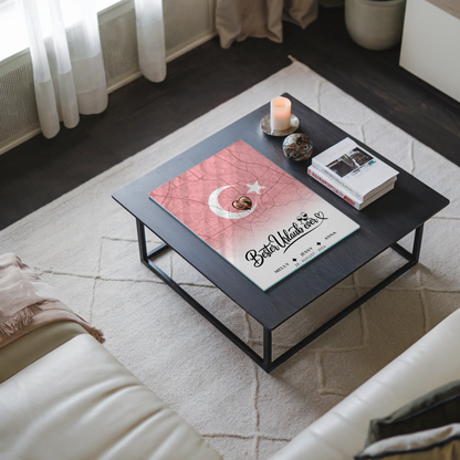 Personalisiertes Acrylglas Bild Freundinnen Stadtkarte Türkei Urlaub