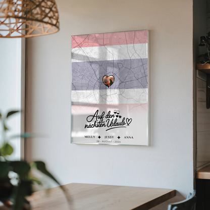 Personalisiertes Acrylglas Bild Schwester Stadtkarte Thailand Foto