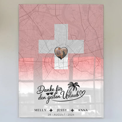 Personalisiertes Acrylglas Bild Schwester Stadtkarte Foto Schweiz