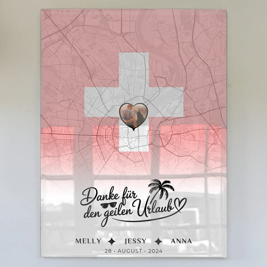 Personalisiertes Acrylglas Bild Schwester Stadtkarte Foto Schweiz