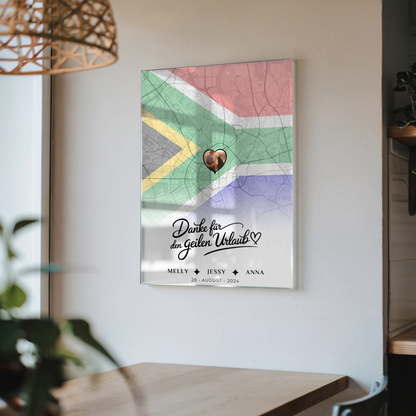 Personalisiertes Acrylglas Bild Freundinnen Stadtkarte Foto Südafrika Danke